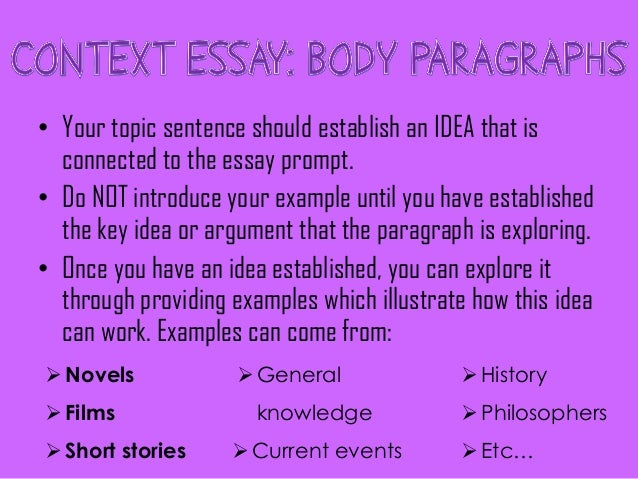 how to write a essay context