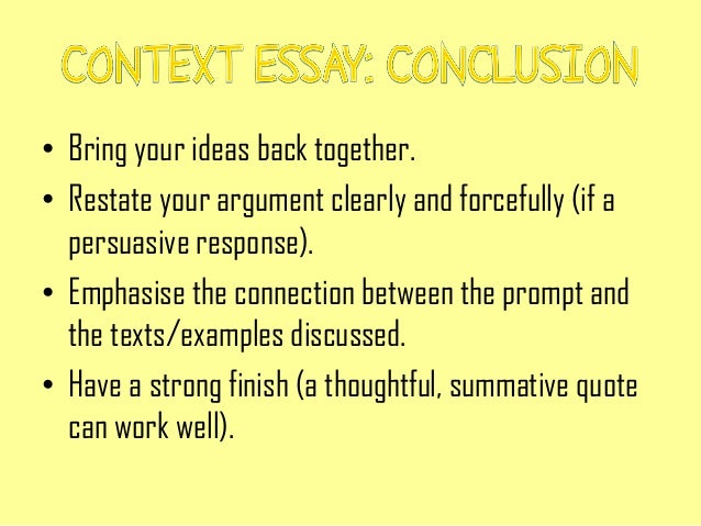 what does it mean to contextualize a thesis