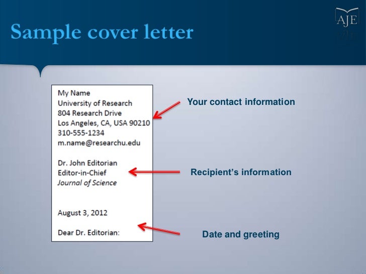 writing a cover letter for your scientific manuscript