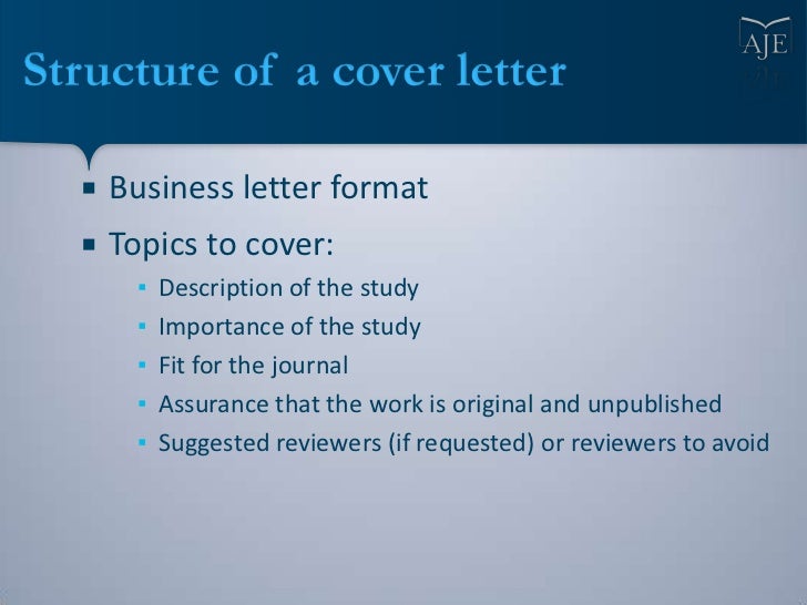 Cover letter journal submission format