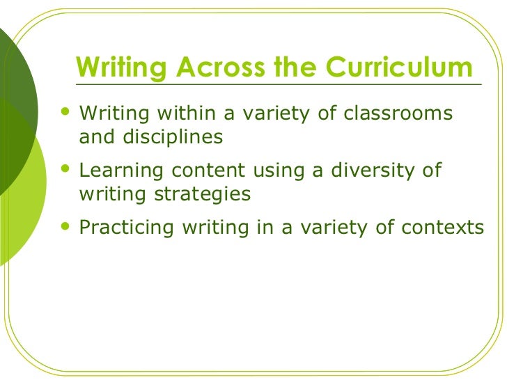 Writing Across the Curriculum