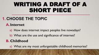 Effective Strategies for Writing a Draft of a Short Piece with Thesis ...