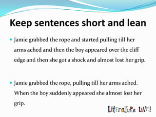Sentence Rope Writing Adventure for Children: Workshop Ideas by Jeni Mawter | PPTX