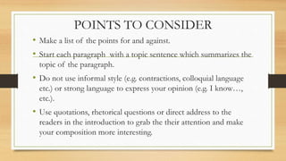 Sentence For Against WRITING A FOR AND AGAINST ESSAY.pptx