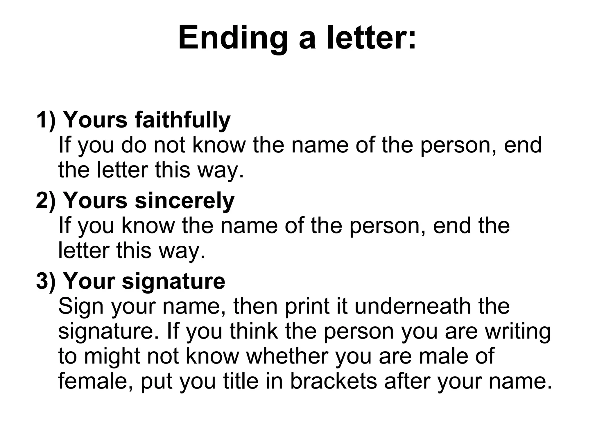 Writing A Formal Letter PPT Writing A Formal Letter PPT