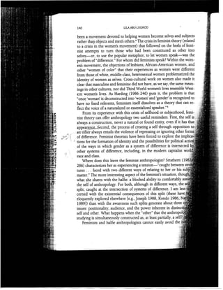 Writing Against Culture