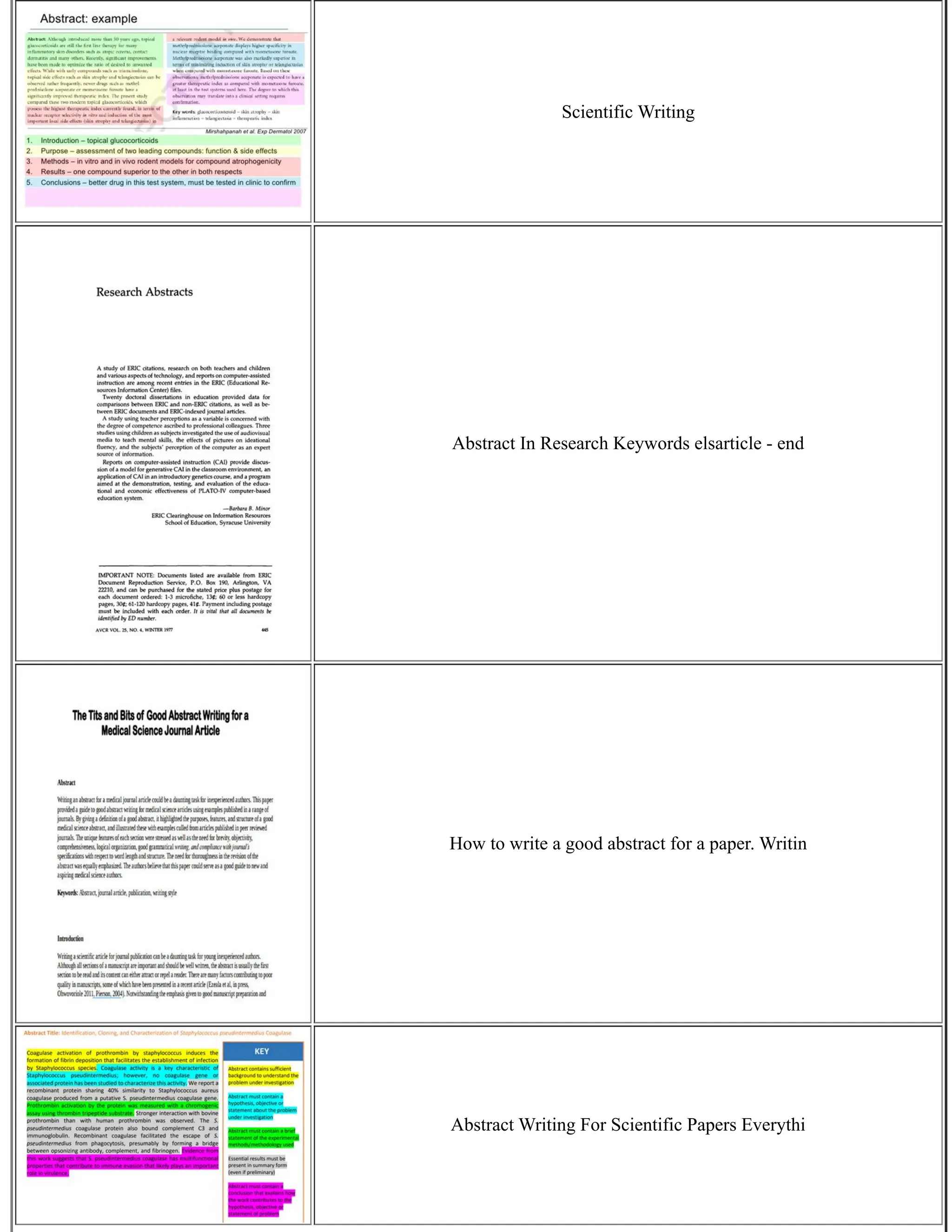 Scientific Writing
Abstract In Research Keywords elsarticle - end
How to write a good abstract for a paper. Writin
Abstract Writing For Scientific Papers Everythi
 