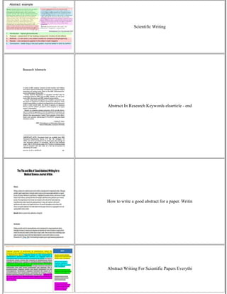 Scientific Writing
Abstract In Research Keywords elsarticle - end
How to write a good abstract for a paper. Writin
Abstract Writing For Scientific Papers Everythi
 