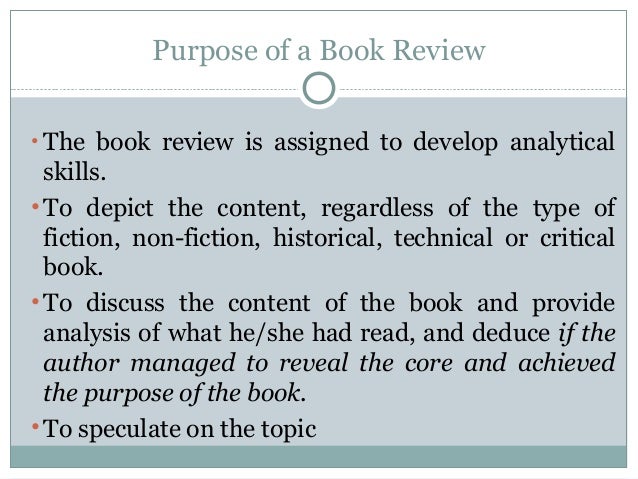 book review purpose example