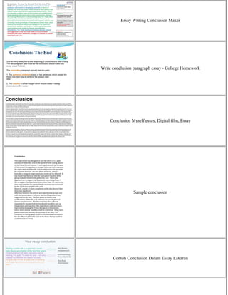 Essay Writing Conclusion Maker
Write conclusion paragraph essay - College Homework
Conclusion Myself essay, Digital film, Essay
Sample conclusion
Contoh Conclusion Dalam Essay Lakaran
 