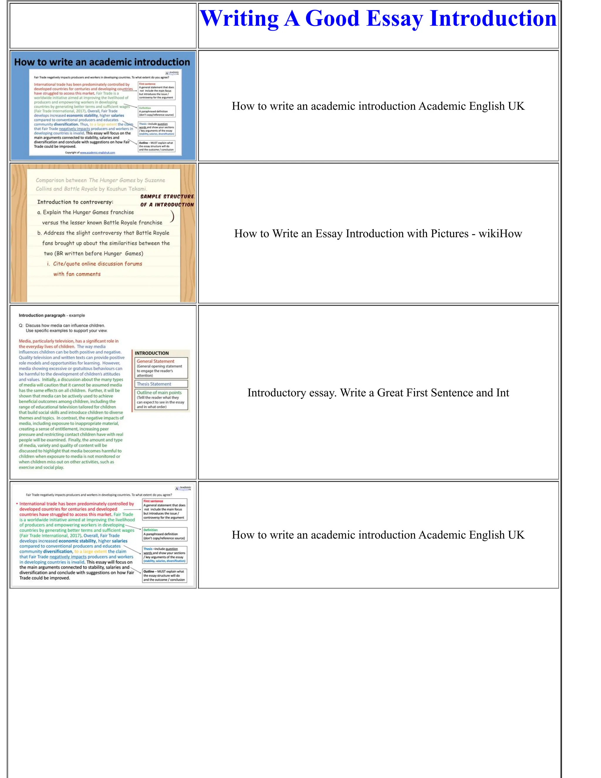 Writing A Good Essay Introduction | PDF