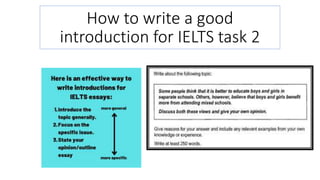 How to write a good
introduction for IELTS task 2
 