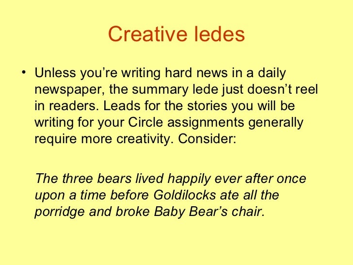 writing a good lead or lede good leads