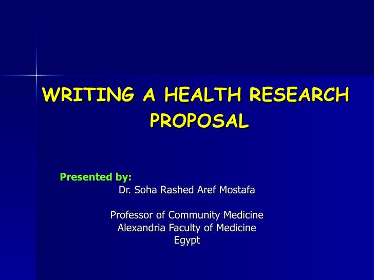 how to write a public health research proposal