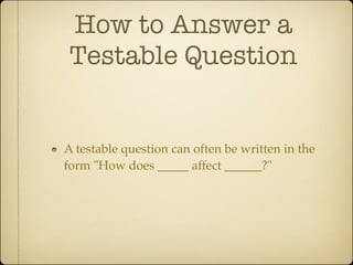 Writing A Hypothesis