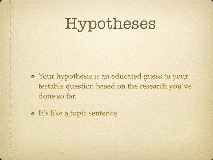 Writing A Hypothesis