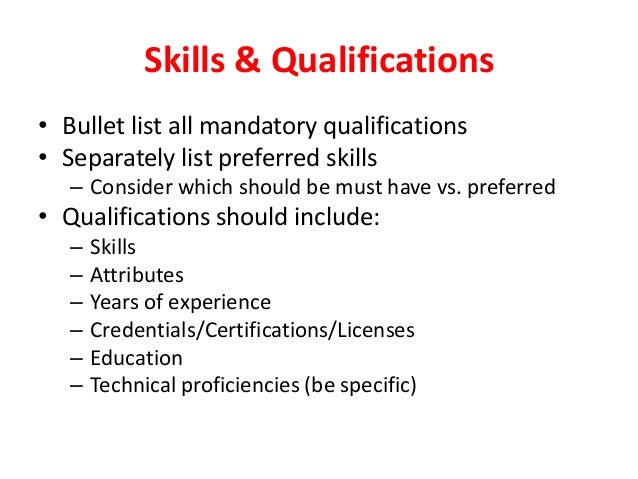 qualification examples for resume