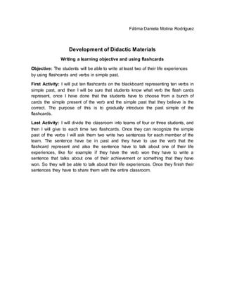 Didactic Writing Writing a learning objective and using flashcards | DOCX