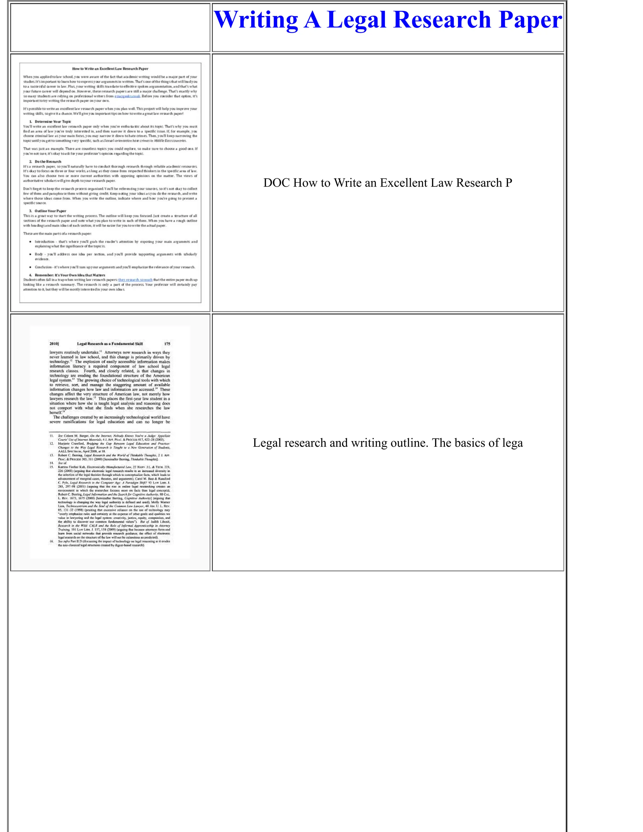 Legal Research Paper Examples