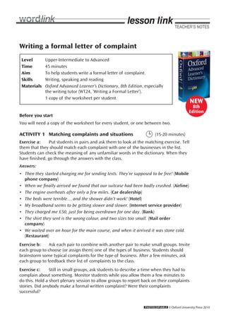 writing a letter of complaint | PDF