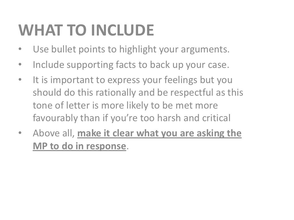 Writing a letter to your mp
