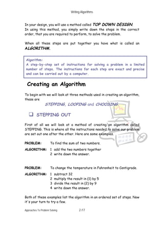 Writing algorithms | PDF