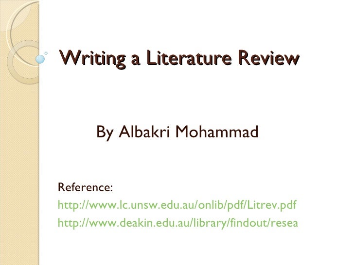 Research literature review outline example