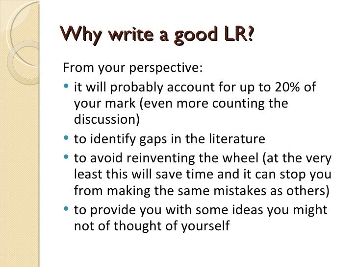 Easy guide to writing a literature review