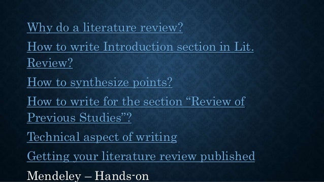 Writing the discussion section of a literature review