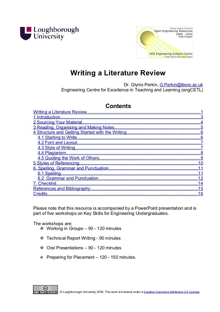 Writing a good literature review