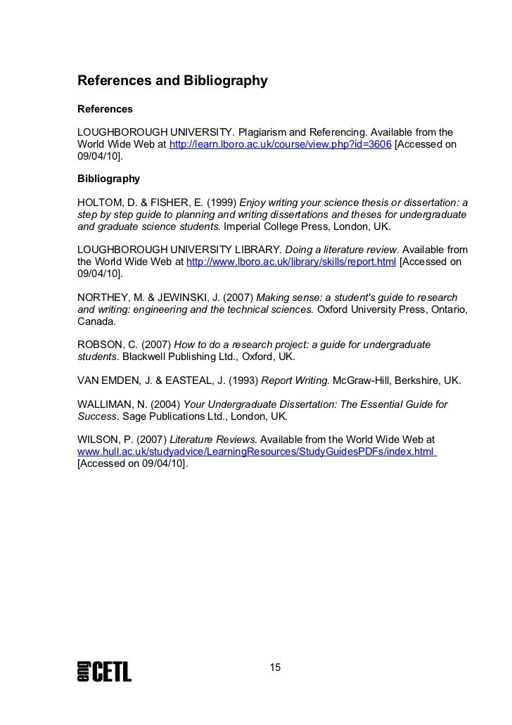 Example of bibliography in thesis