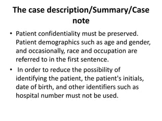 Writing a medical case report | PPTX