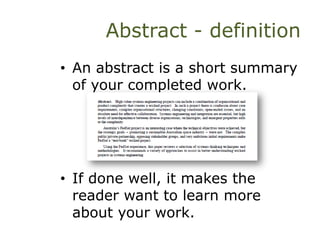 Writing an abstract | PPT