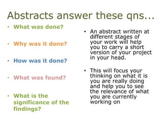 Writing an abstract | PPT
