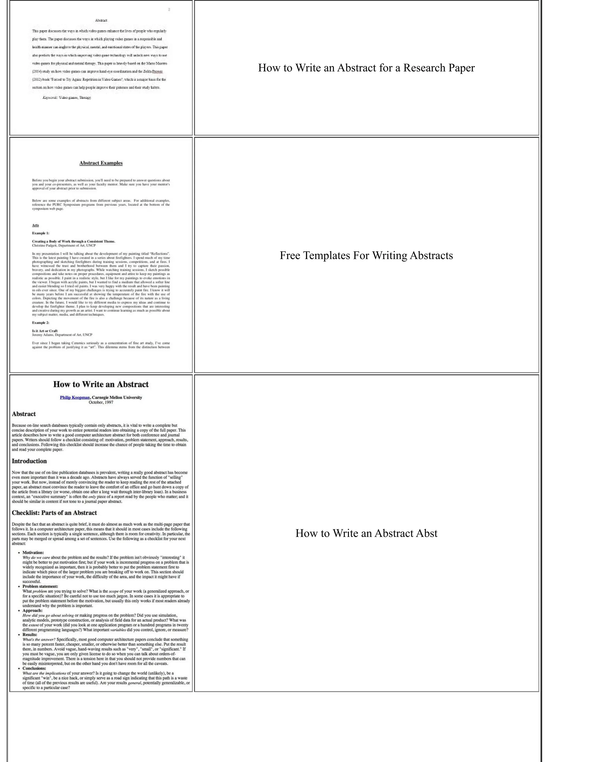 How to Write an Abstract for a Research Paper
Free Templates For Writing Abstracts
How to Write an Abstract Abst
 