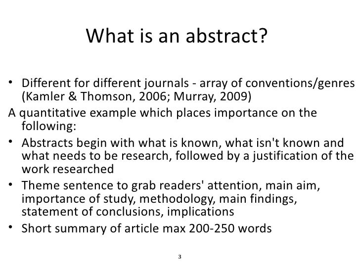 How to write an abstract paragraph