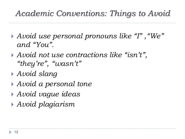 Essay do not use personal pronouns
