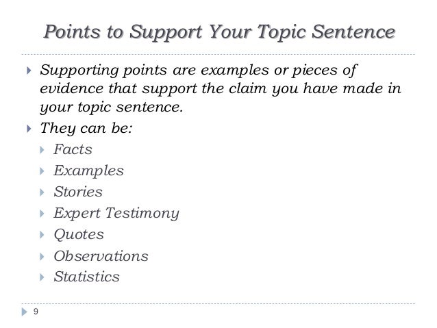 supporting points in an essay