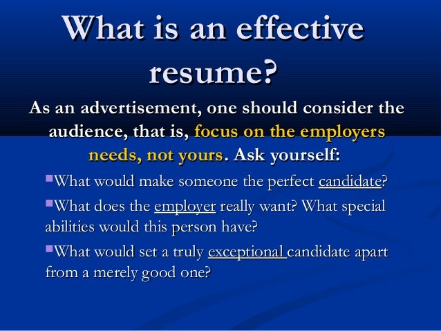 Writing an application letter and resume