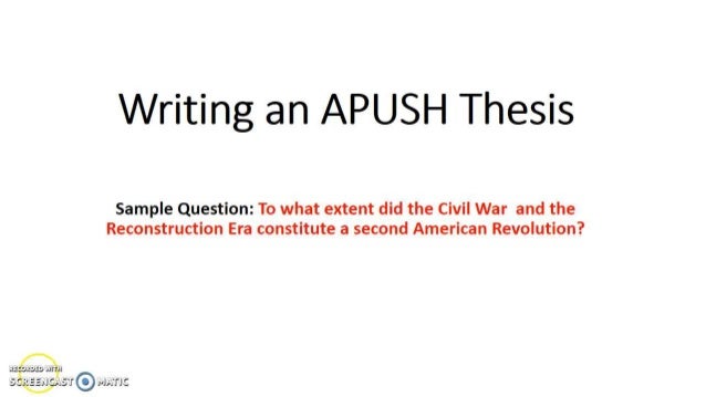 how to write a thesis for an apush dbq