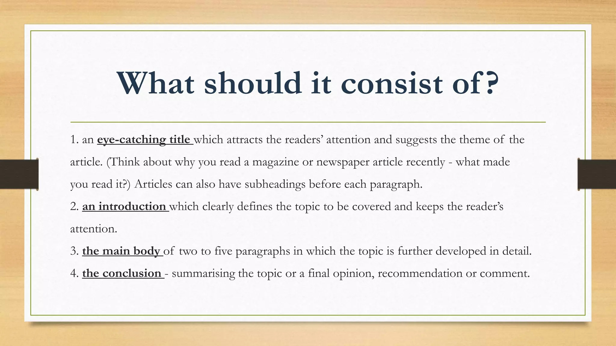 Writing an article | PPTX