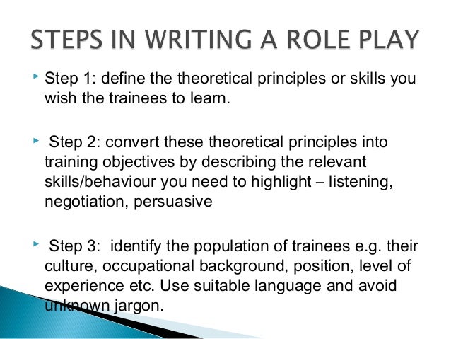 Writing and developing role plays