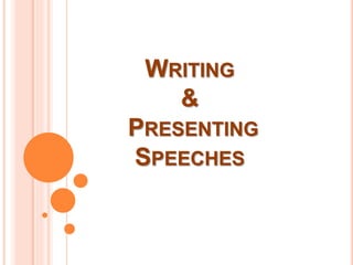 WRITING
&
PRESENTING
SPEECHES
 