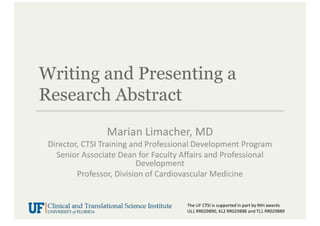 Writing And Presenting A Research Abstract