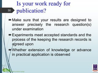 Writing and Publishing a Scientific Research Paper | PPTX