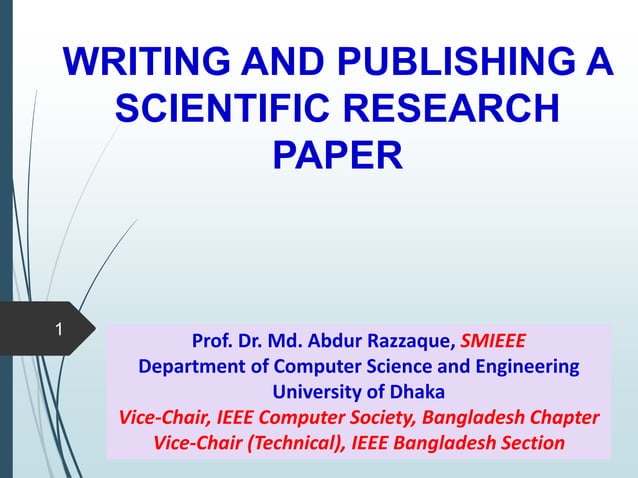 publishing scientific research papers