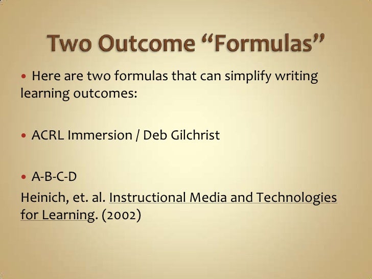 How to write outcomes