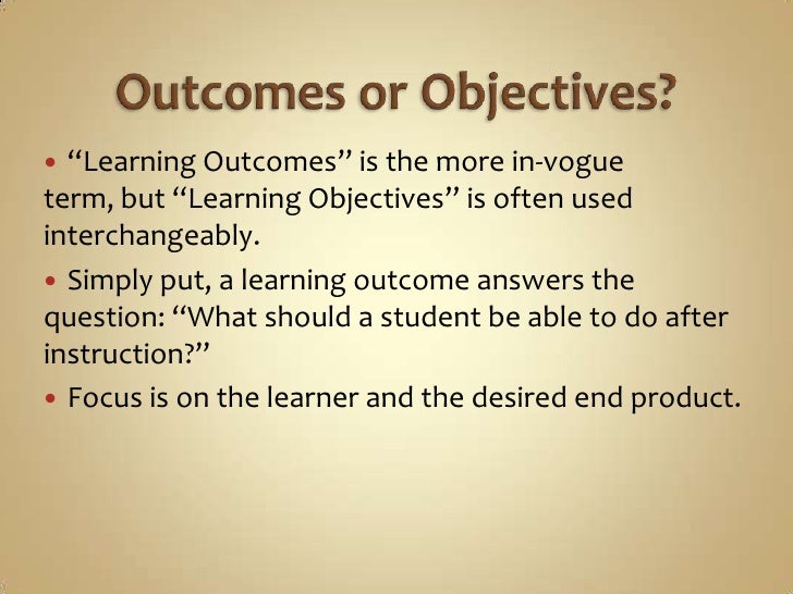 How to write a learning objective