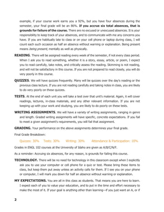 Writing and rhetoric ii syllabus | PDF