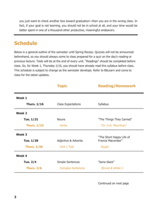 Writing and rhetoric ii syllabus updated | PDF